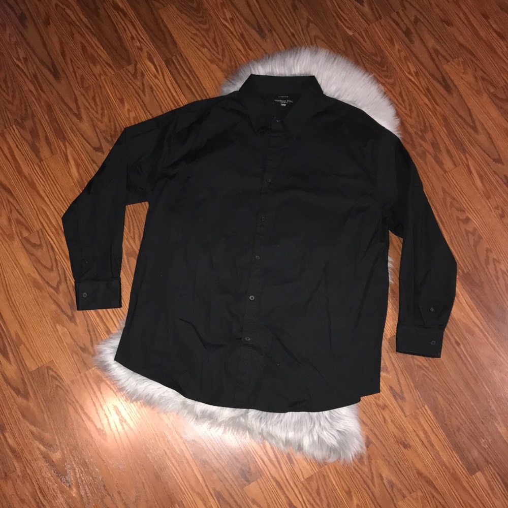 London Fog Mens Black Button Down